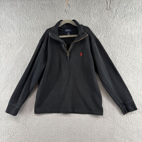 Polo Ralph Lauren Long Sleeve Pullover Boy's Size Medium 10-12 Quarter Zip - Picture 1 of 10